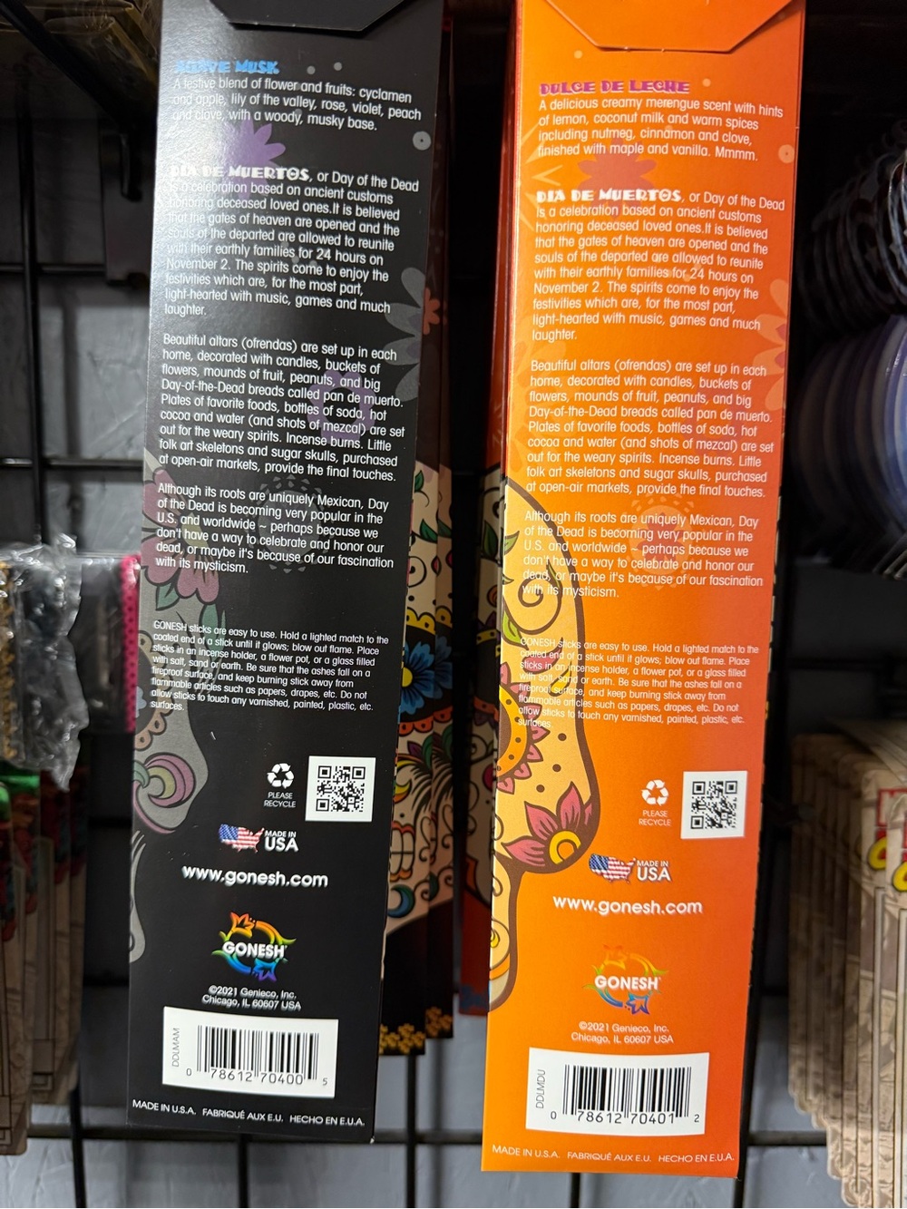 Día de Muertos Sugar Skull Incense Sticks - Colorful Floral Design - Picture 2 of 4